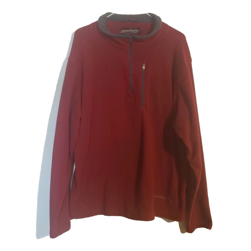 Free Country Maroon & Gray XL‎ Pullover 1/4 Zip Jacket Mens Golf
